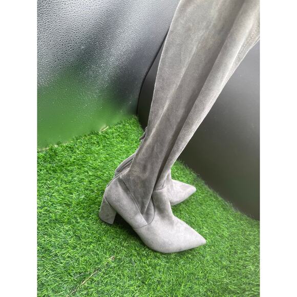 Charolette Russe- Gray Suede- Over the Knee Heeled Boots - Size 8 W - Picture 9 of 9